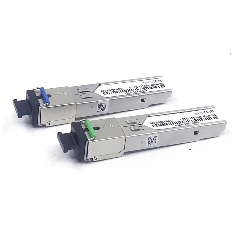 2 sztuk 1 para 1.25G BiDi SFP 1310nm-TX/1550nm-RX 40km DDM moduł nadawczo-odbiorczy dla Cisco / H3C / HP i więcej marki