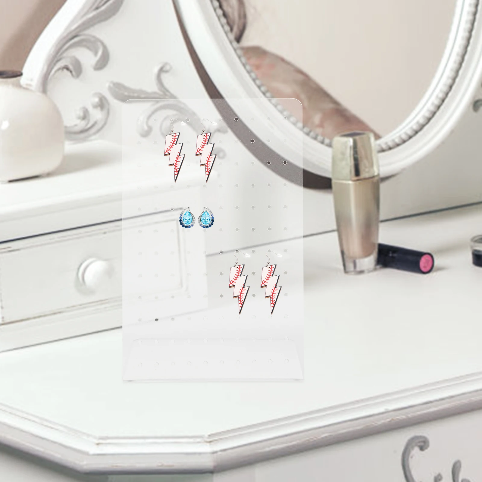 

5pcs 120-Hole Acrylic Earring Holder Organizer for Girls Women Jewelry Rack Stand Transparent Storage Hanger for Room