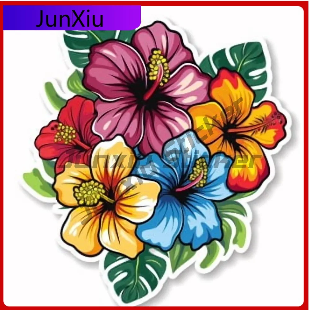 

Tropical Flower HawaiianInspired for Aesthetic Car Laptop Window Bumper Waterproof Vinyl Decal Gift Cool Retro Cool Trendy