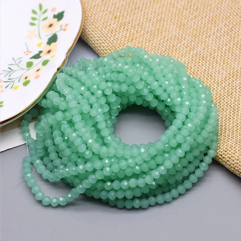 1 2 3 4Mm Rose Rood Verven Rondelle Kristallen Glazen Kralen Platte Facet Losse Spacer Glazen Kralen Voor Sieraden maken Sieraden Diy
