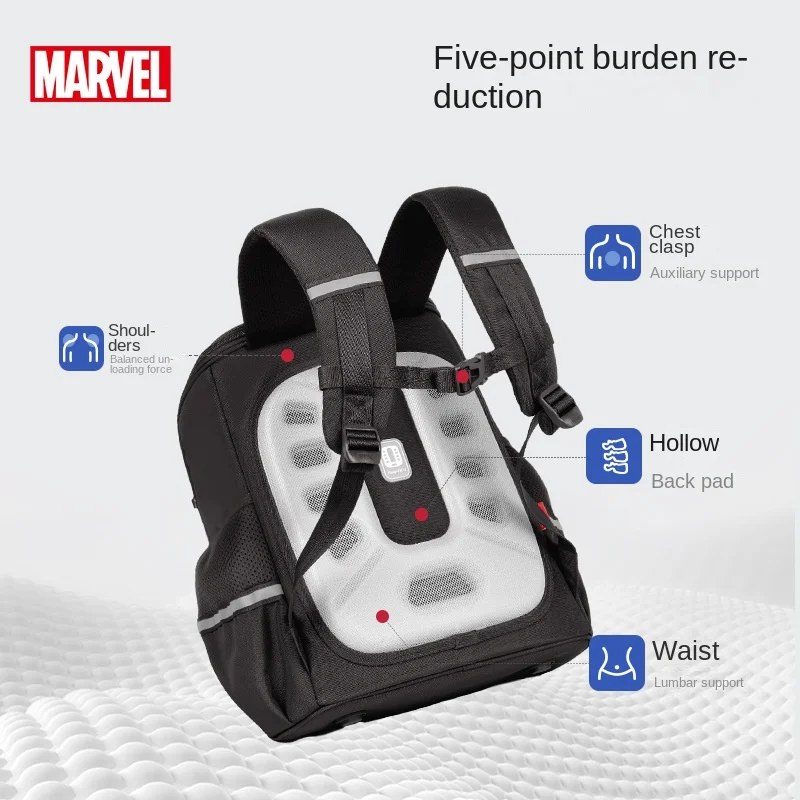 Marvel menino saco de escola grau 1-3 estudante primário ombro mochila ortopédica homem aranha capitão américa luz crianças presentes mochila