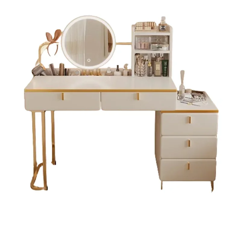 

Mirror Organizer Dressing Table Desings Aesthetic Metal Modern Dressers Storage Stool Luxury Comoda Pra Quarto Salon Furniture