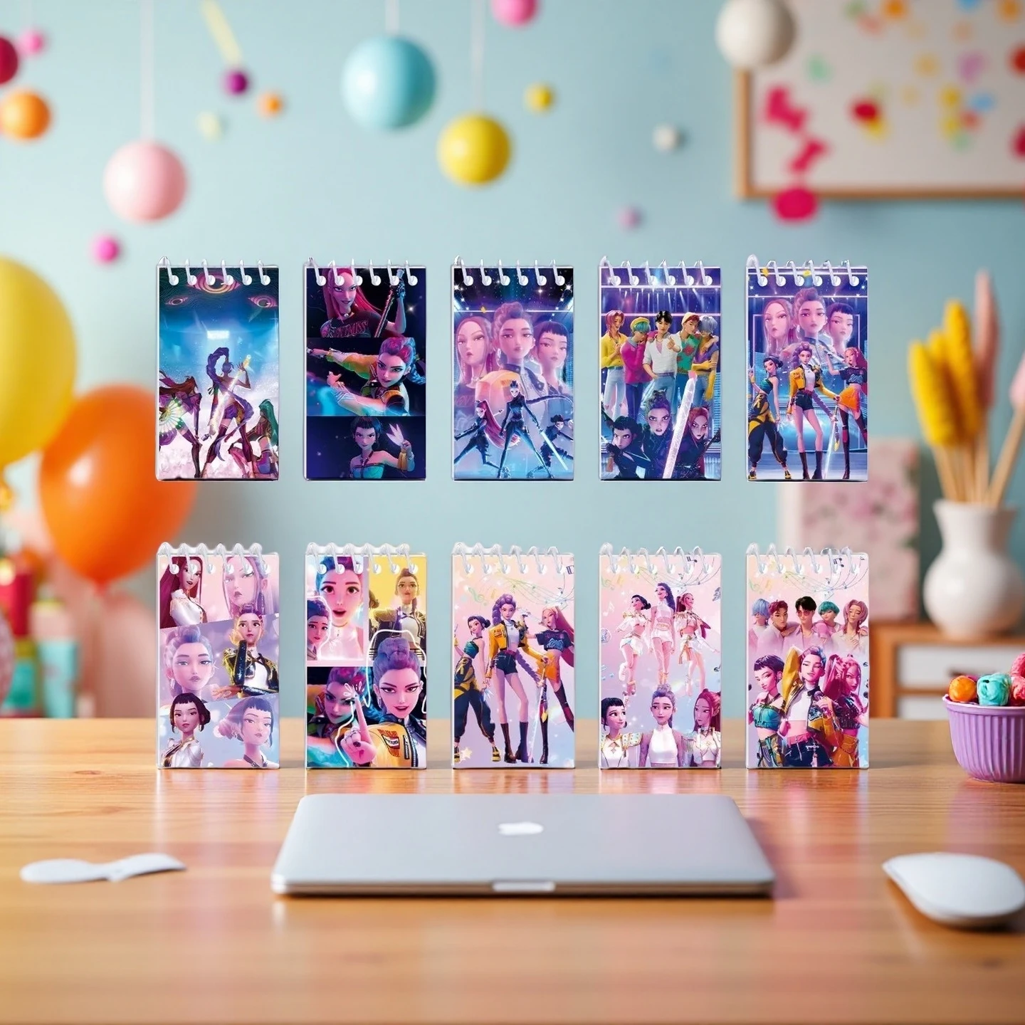 10 قطعة Kpop شيطان الصيادين دفتر هنتركس رومي ميرا زوي الموثق أنيمي نمط لوازم مكتبية العودة إلى المدرسة الهدايا 10*6 سنتيمتر