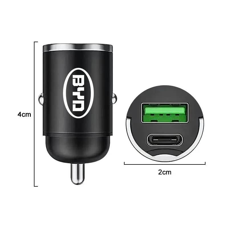 Car 200W Dual Port Mini USB Charger Ultra Fast Charging Cigarette Lighter Socket For BYD F3 I3 F0 F6 S6 S8 E5 E6 G3 G6 L3 S7 M6