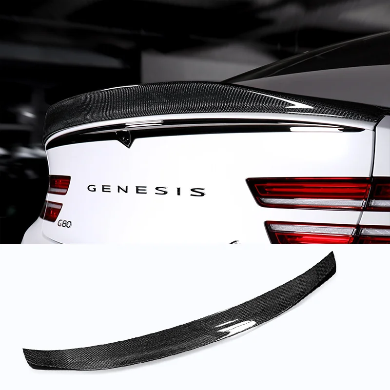 

Rear Trunk Lid Ducktail Car Spoiler Wing For Hyundai Genesis G80 2021 22 23 24 25 26 Carbon Fiber Or FRP Material Accessories