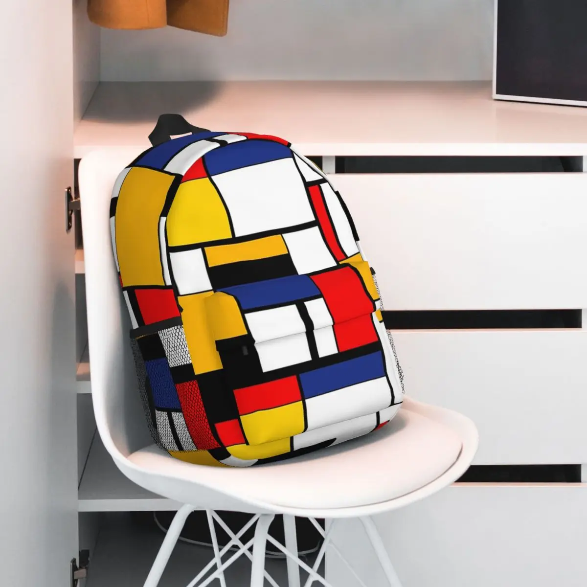 Funny Piet Mondrian Minimalist De Stijl Modern Art Backpack Hot Sale Daypack Large Capacity BookBag Shoulder Bags School Bag