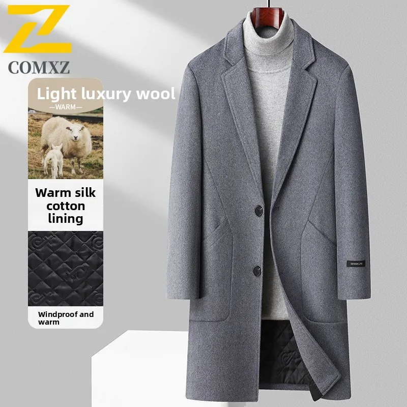 

COMXZ Premium Trench Coat 2025 Autumn Winter Casual Travel Windproof Wool Jacket Fashion Urban Style Warm Cashmere Overcoat