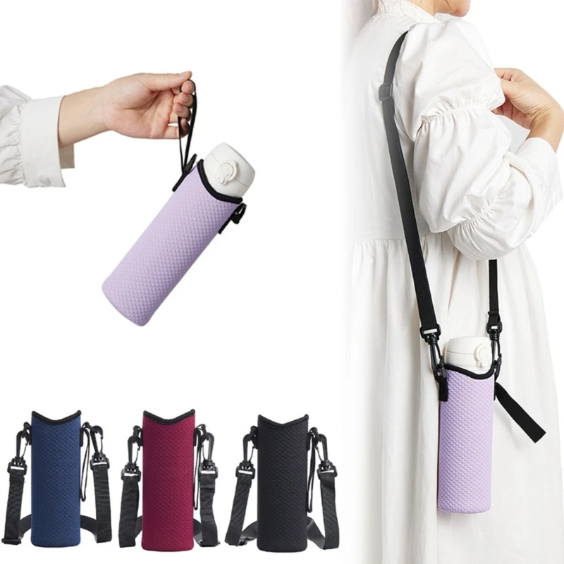 Sport Water Bottle Case Insulated Bag Neoprene Pouch Holder Sleeve Cover Carrier For Mug Bottle With Shoulder Strap Outdoor