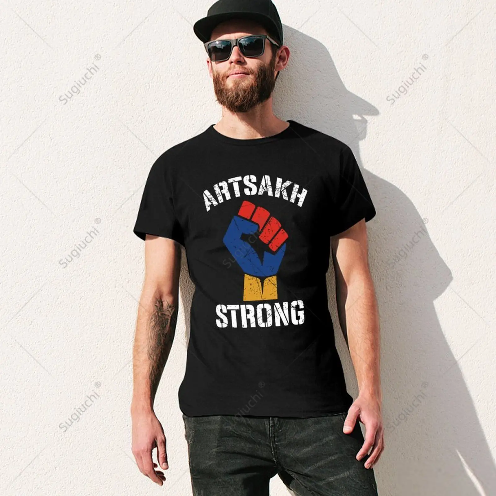 Unisex Men Distressed Artsakh Strong Artsakh Is Armenia Armenian Tshirt Tees T Shirts Women Boys 100% Cotton T-Shirt