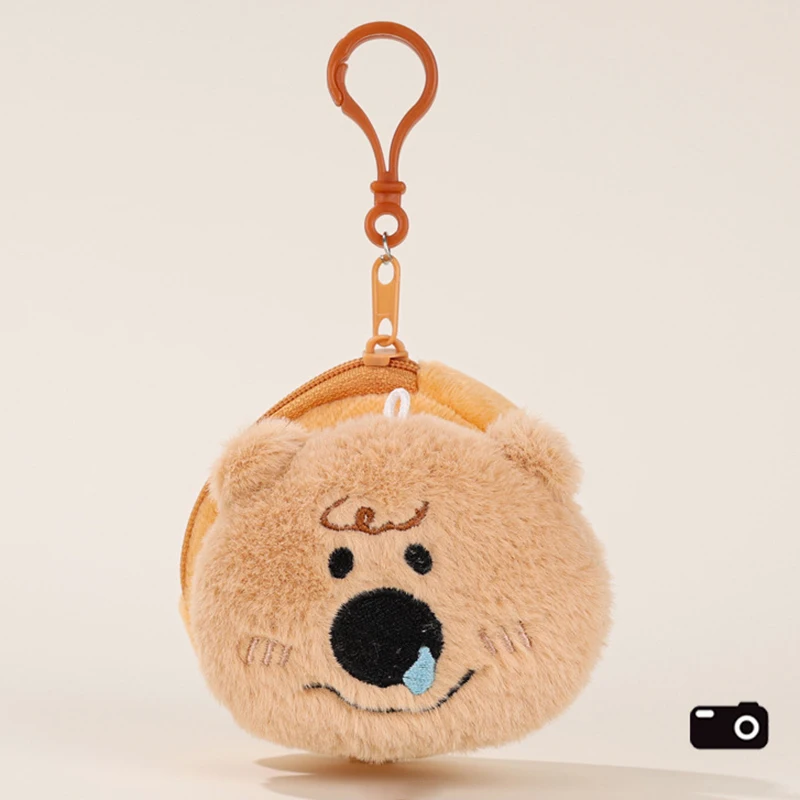 Funny Children Plush Bear Cartoon Cute Coin Purse Couple Plush Doll Soft Lovely Cosmetic Storage Bag Headphone Bag Birthday Gift