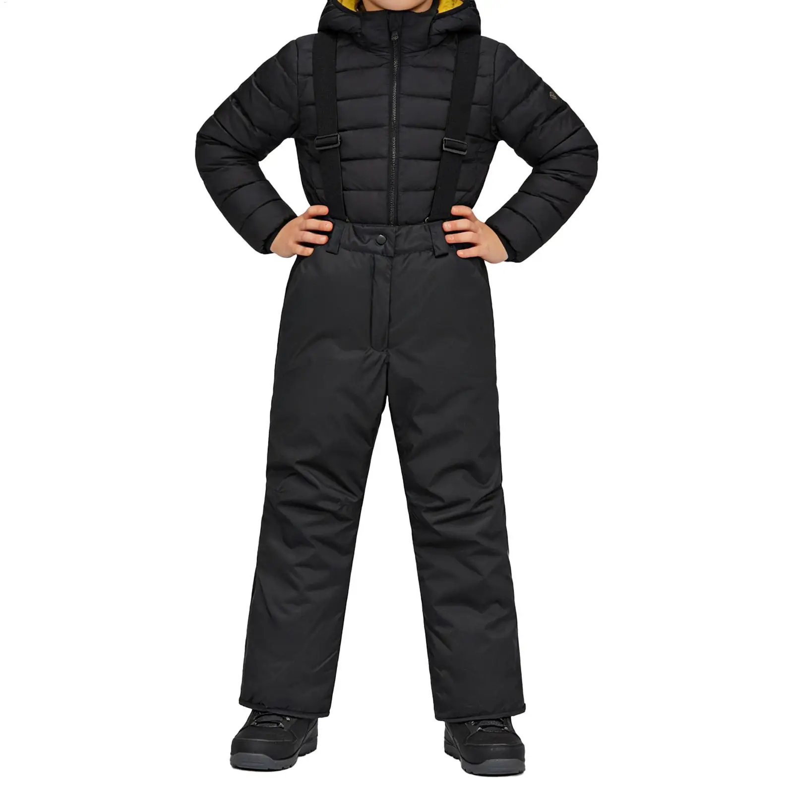 

Детские зимние брюки унисекс: водонепроницаемые, ветрозащитные, теплые, со съемными лямками, для катания на лыжах и активного отдыха в холодную погоду