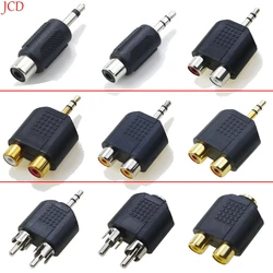 Conector adaptador estéreo Dual RCA macho/hembra a RCA, 2 piezas, 3,5mm, 6,35mm, 6,5mm, 1/8 