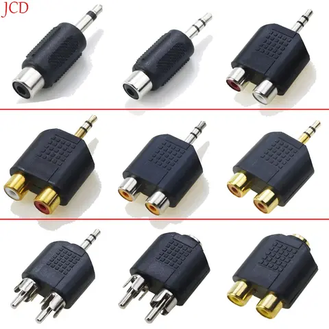 2PCS Dual RCA Male/Female to RCA 3.5mm 6.35mm 6.5mm 1/8" 1/4" mono stereo adapter Connector