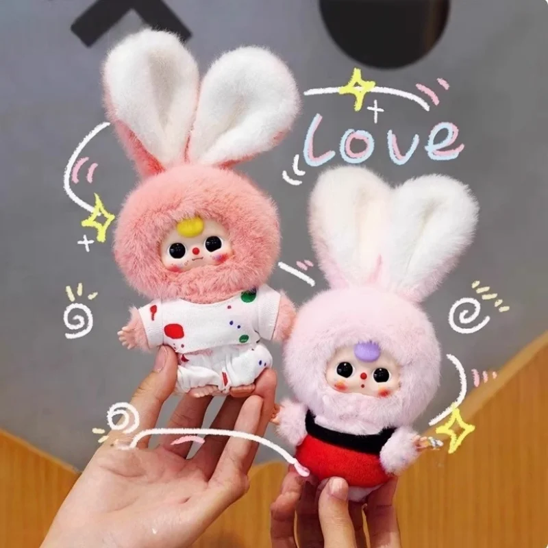 2025 신제품 정품 베이비 쓰리 미니 리틀 래빗 시리즈 랜덤박스 키체인 펜던트 크리에이티브 귀여운 인형 장식 트렌디 놀이 장난감