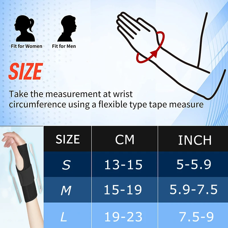 دعم المعصم قابل للتعديل العظام ، دعم جبيرة ، دعامة اليد ، حامي تنفس ، معصمه نفق الرسغ ، 2 يبقى