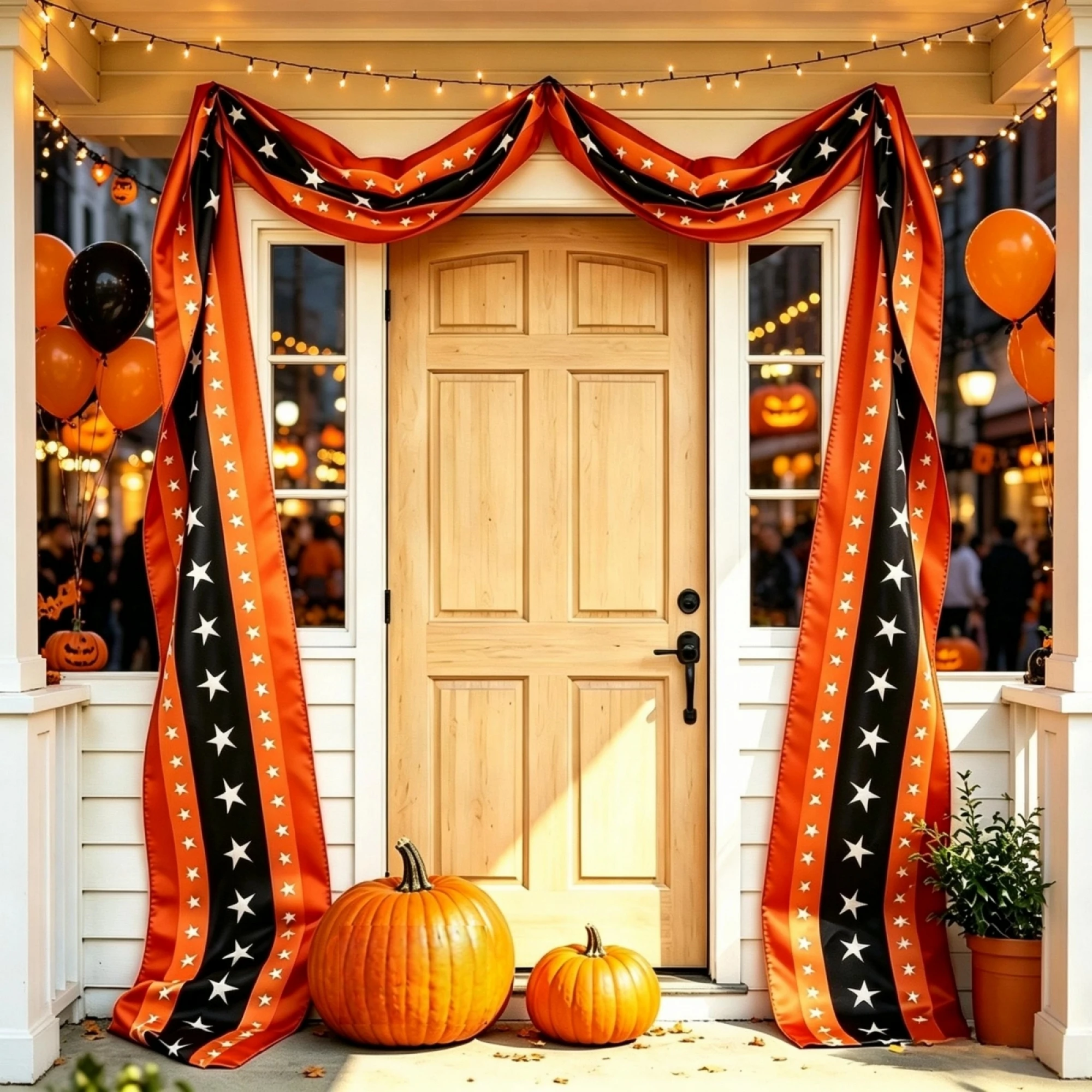 Halloween Banner Stars Print Long Bunting Backdrop Party Favor Photo Props