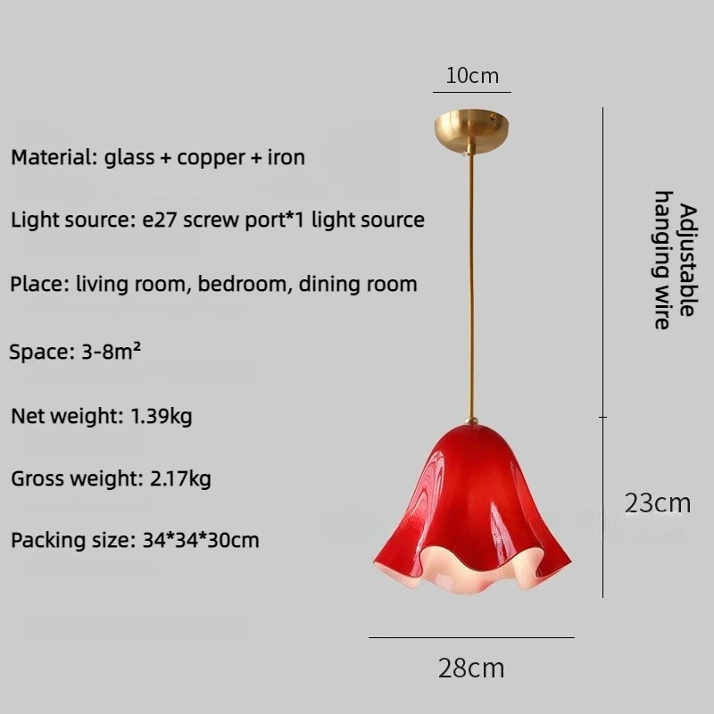 Vera Bloom Hanglamp Frans Glas Kleine Kroonluchter Gang Balkon Woonkamer Creatieve Armatuur Huisdecoratie