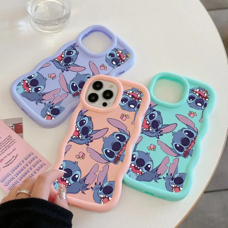 خمسة لطيف غرزة جراب هاتف آيفون 16E 15 16 14 13 12 11 برو ماكس زائد 7 + 8 + 7 8 6S زائد SE 2022 لون الحلوى غطاء سيليكون #4