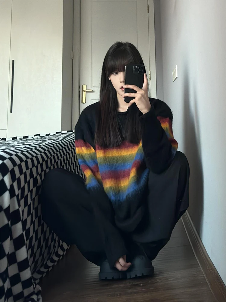 

Мужской вязаный свитер с круглым вырезом, утепленный, осенне-зимний, свободного кроя, комфортный, мягкий, повседневный трикотажный топ