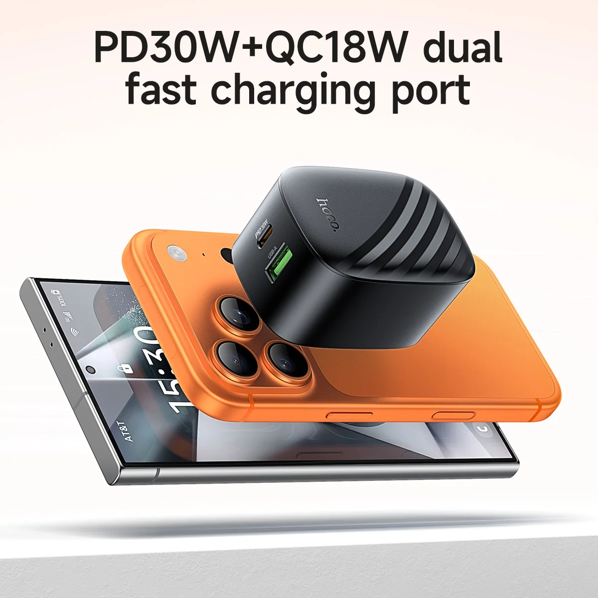HOCO EU PD30W Foldable Plug Fast Charging Phone Charger For iPhone 17 16 Pro Max USB C QC3.0 Quick Charging Adapter For Samsung view 2