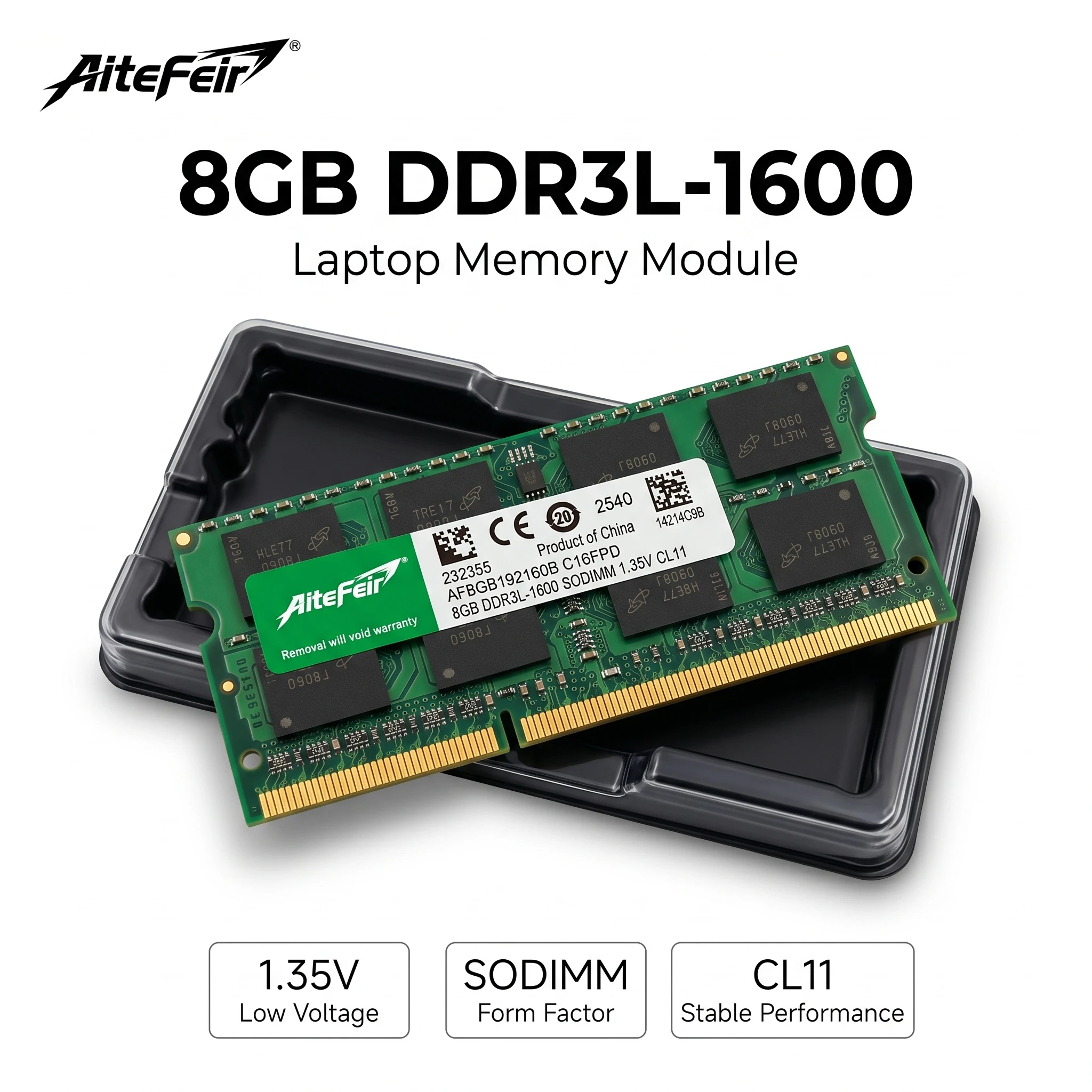 Aitefeir 8GB DDR3L 1600MHz Laptop SODIMM Module Memoria RAM 1.35V Laptop Notebook Memory Module Upgrade For Compatible Computer