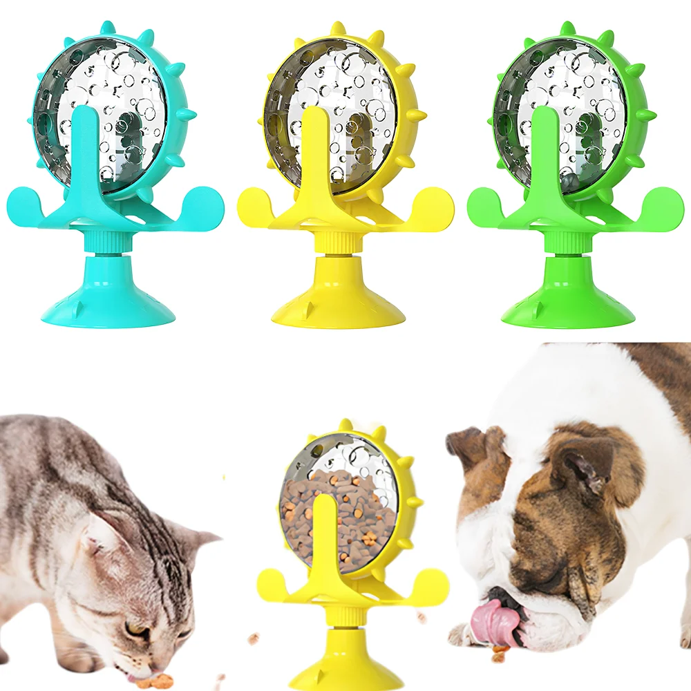 Pet Treat Dispenser Toy Spinning Windmill, Cat Self-Play Boredom Relief, Cat Entertainment Teaser Toy, 1PC