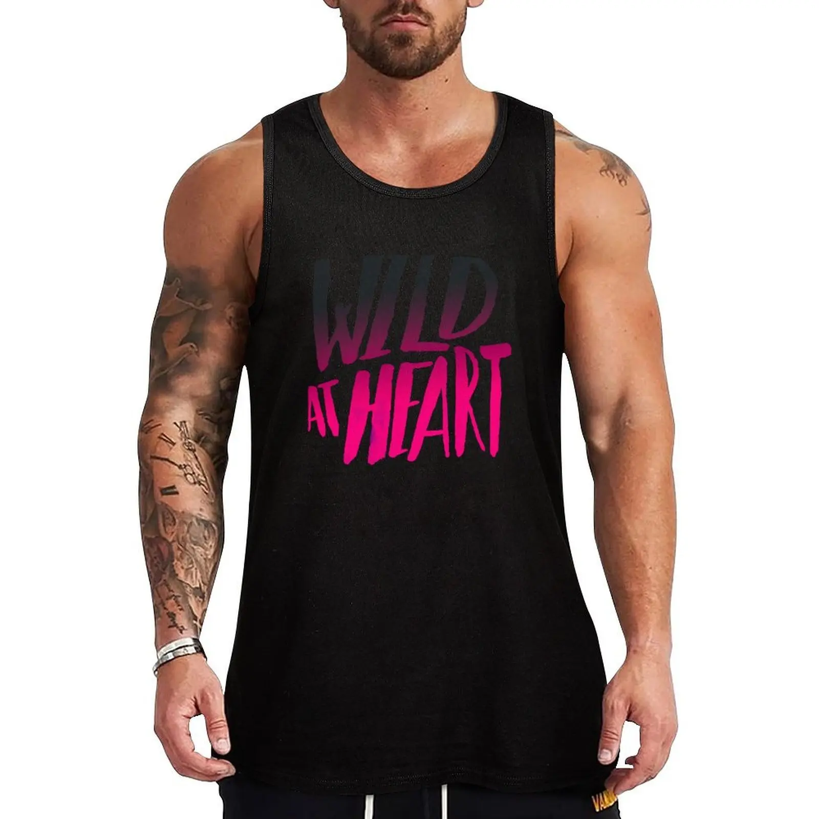 

Wild at Heart x Pink + Black Tank Top best selling products t-shirt gym man bodybuilding men