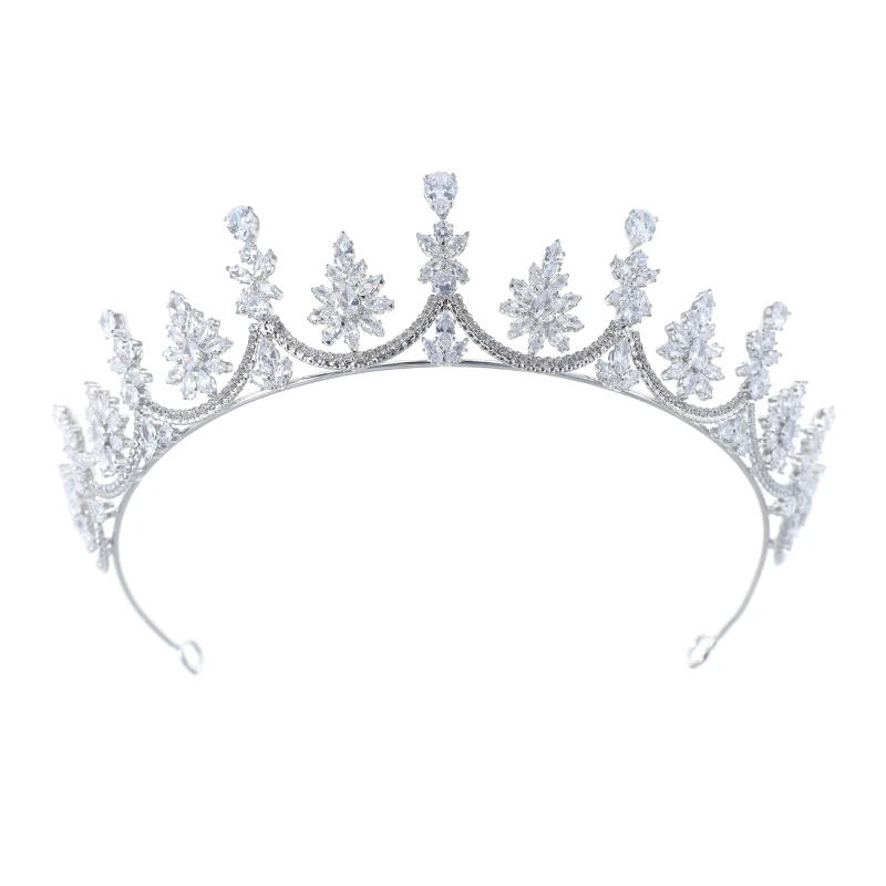 

Princess Bridal Crowns For Wedding Headpiece Cubic Zirconia Luxury Queen Tiaras Crowns For Pageant Women Hair Jewelry Headdress