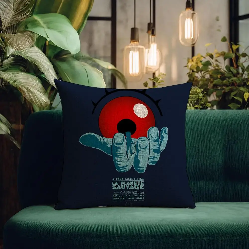 Movie Fantastic Planet Cushion Cover Natural Linen Pillowcase Set Cushion Cover for Sofa Bedroom Chair