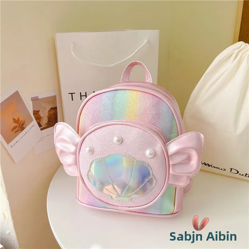 Adorable Princess Sparkle Backpack for 2 Year Old Girls Kindergarten Bookbag Soft Polyester Material Dual Straps Waterproof