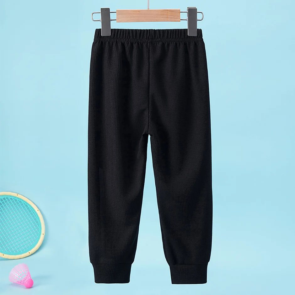 1/3 Pcs Kinder Waffel Einfarbig Sport Hosen Jungen Casual Joker Harun Hosen Elastische Taille Laufhose Mädchen Mode hosen – Detail 5