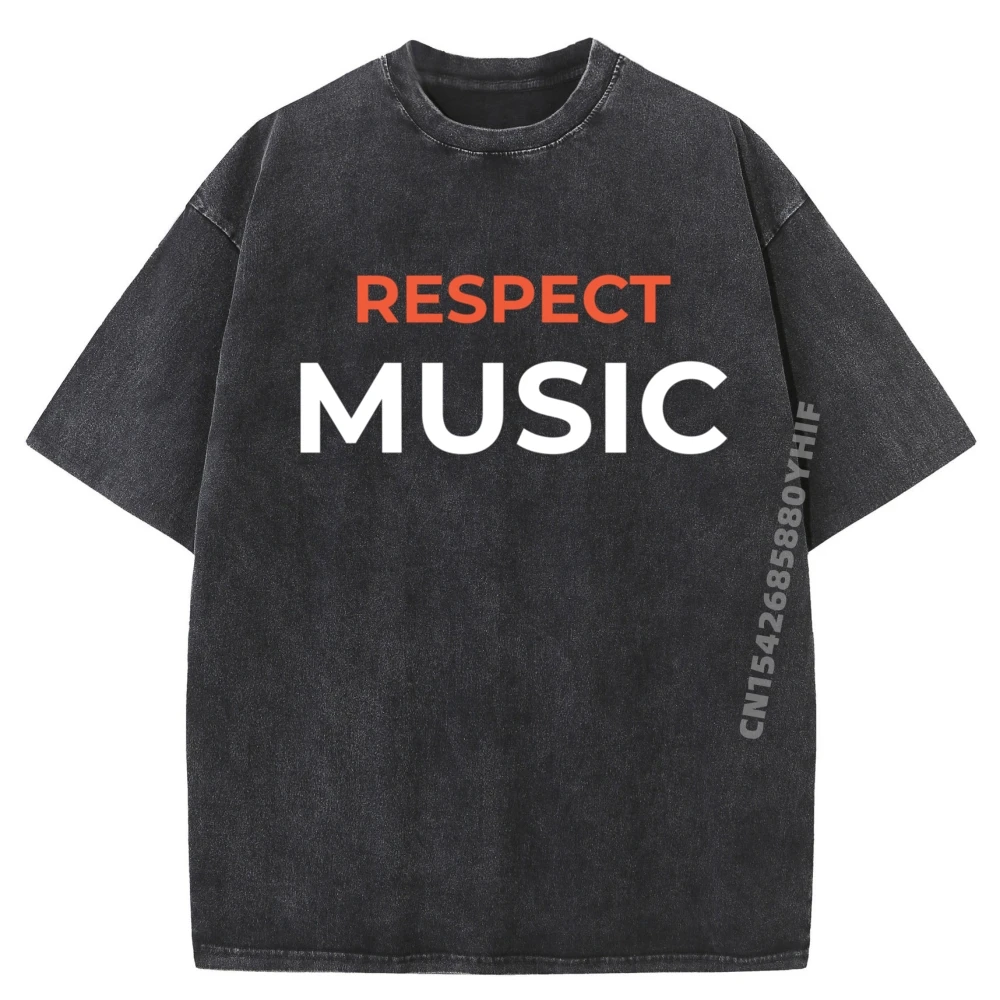 

Respect Music Funny School Humor Tees Luxury Design Mens Printed T-shirt Man Newest Leisure Washed T Shirt