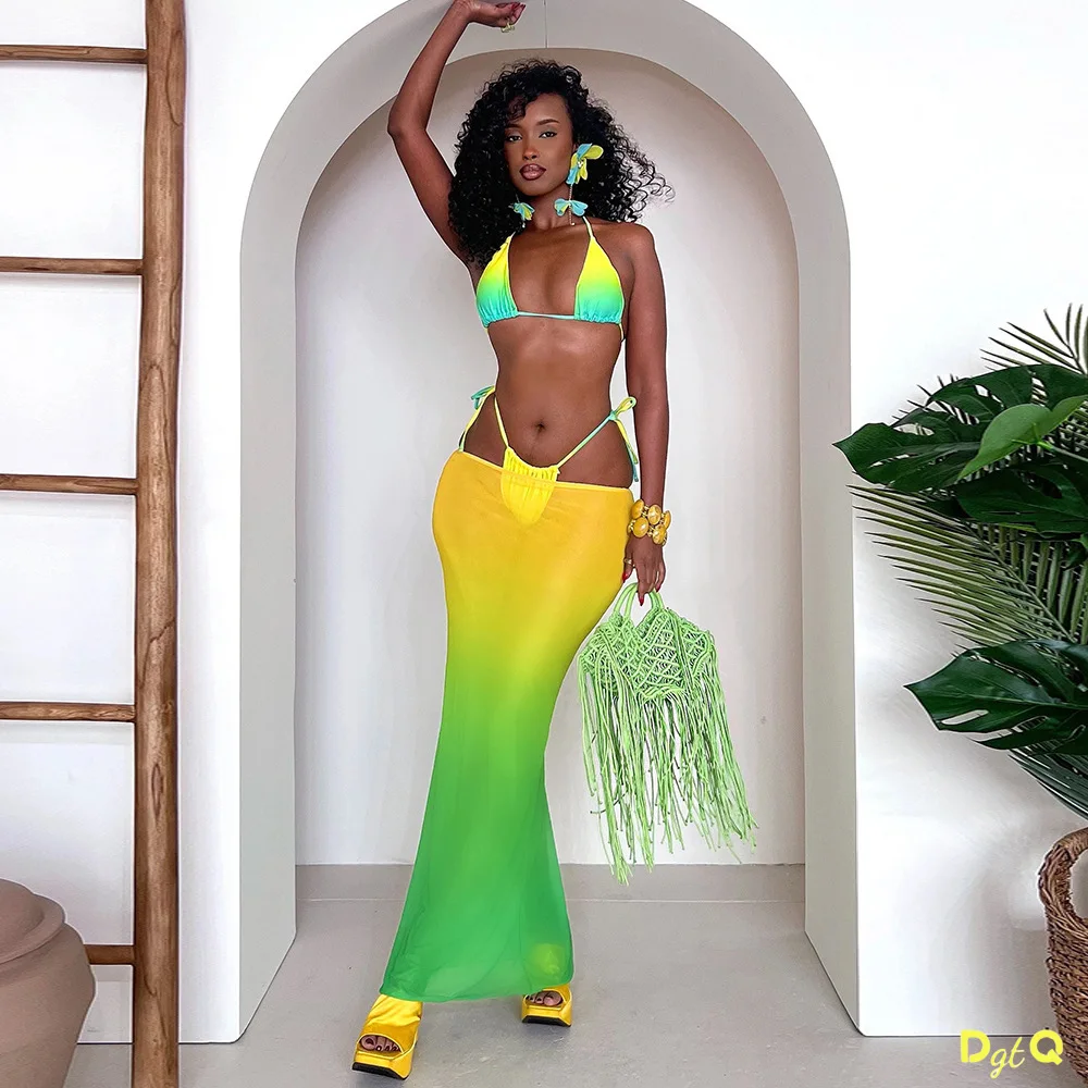 3 ชิ้นเซ็กซี่ดอกไม้สีฟ้าบิกินี่ชุดว่ายน้ําสตรีเซ็กซี่ชุดว่ายน้ําหญิงชุดบิกินี่ชุดว่ายน้ําชุดว่ายน้ํา Beachwear Biquini