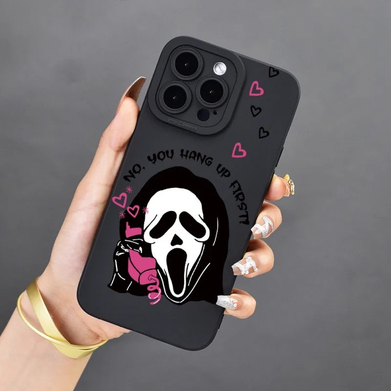 Ghost Face monster graphic phone case for iPhone 16 15 14 13 12 11 x XR Xs SE2 SE 8 7 plus pro Max mini silicone back cover