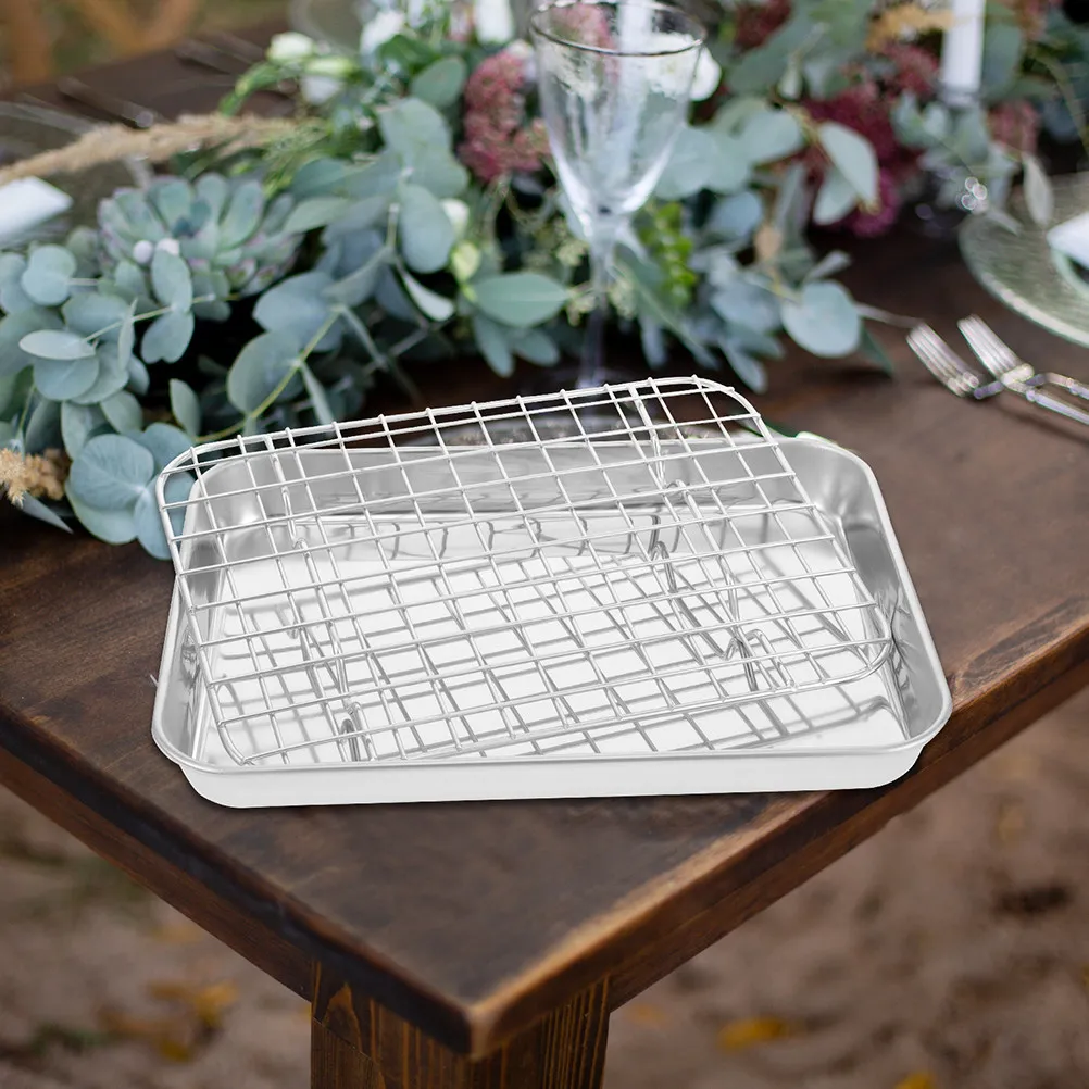 

Stainless Steel Baking Tray and Rack Set Circular Design Fits All Pans Versatile for Cooling Baking Grilling Draining Roasting