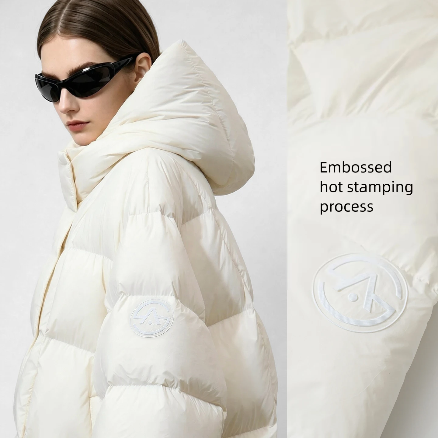 Amii Women's Winter Down Jacket Warm Commuter Hooded Magnetic Snap Down Jacket Women's 2026 New Loose Clothes Top 12654033