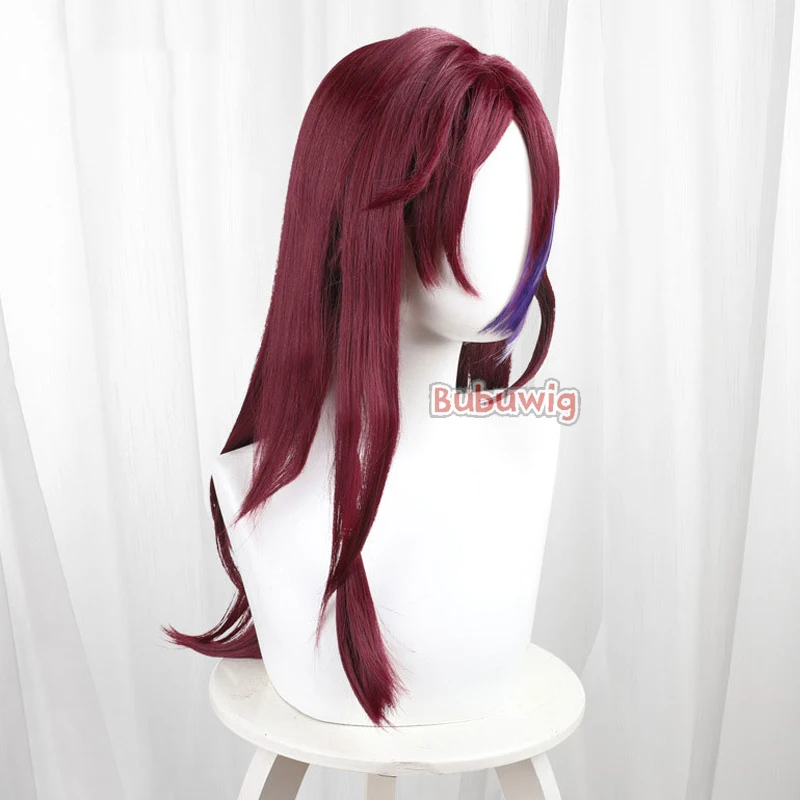 Bubuwig Synthetic Hair Chasca Natlan Cosplay Wigs Genshin Impact Chasca Natlan 60cm Wine Red Mixed Purple Wig Heat Resistant