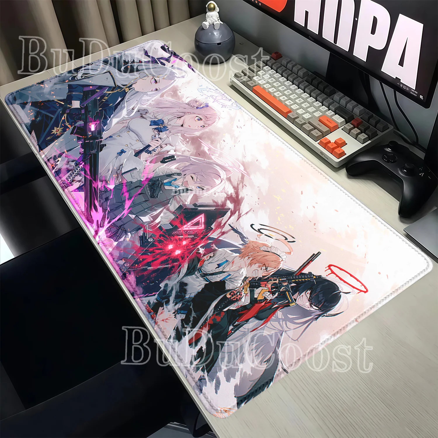 Large Mousepad HD Printing Blue Archive Sorasaki Hina Non-slip XXL Mouse Pad Keyboard Kawaii Anime Girl Overlock Office Desk Mat