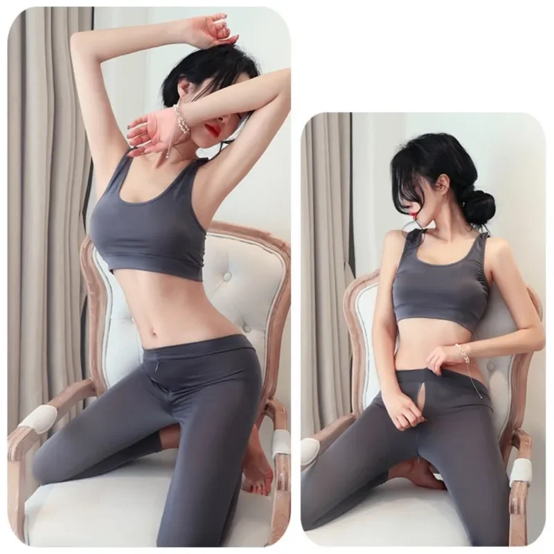 

Erotic lingerie Open range sports pants seductive and flirtatious wearing yoga pants externally underwear women Clothing sets