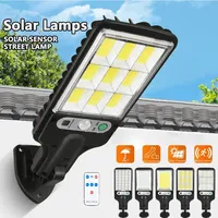 Outdoor Sensor Solar Lights 72/108 COB LED Street Garden Solar Lamps 3 Modes Waterproof Motion Sensor Remote Control Wall Light
