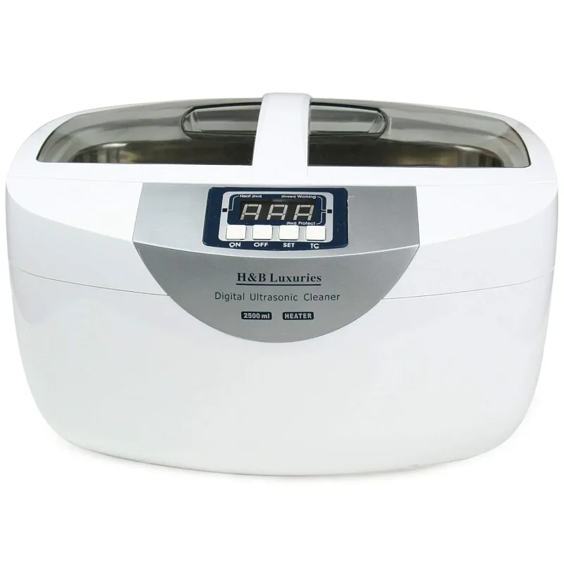 

Industrial Grade Ultrasonic Cleaner 160 Watts 2.5 Liters with Heater for Gun Parts Carb Jewelry Dental