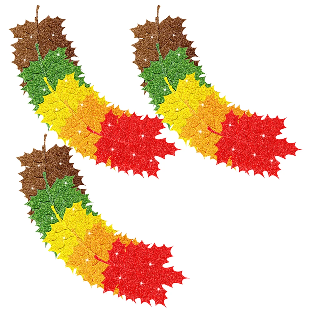 

100Pcs Glitter Maple Leaf Cutouts Autumn Harvest Festival Decorative Paper Crafts Leaves Decor Maple Leaves Cutouts