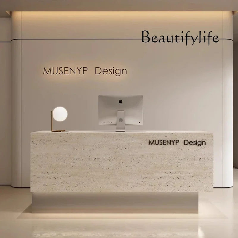 

OL Display Elegant Reception Desks Customer Modern Light Luxury Drawers Counter Reception Desks Beauty Welcome Bureau