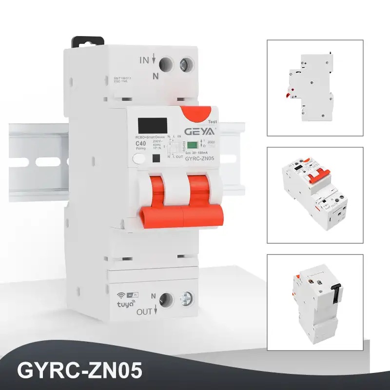 TUYA WIFI RCBO LED Adjustable Smart Circuit Breaker Residual Current Circuit Breaker With Over Current Leakage Protection MCB