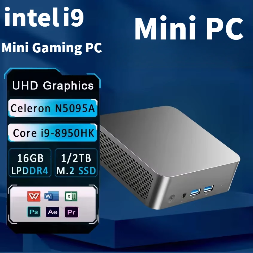 

2025 Mini PC Intel Core i9 8950HK Celeron N5095A Gaming Computer Windows 11 16GB DDR4 2TB SSD WiFi 6 Gamer Desktop PC