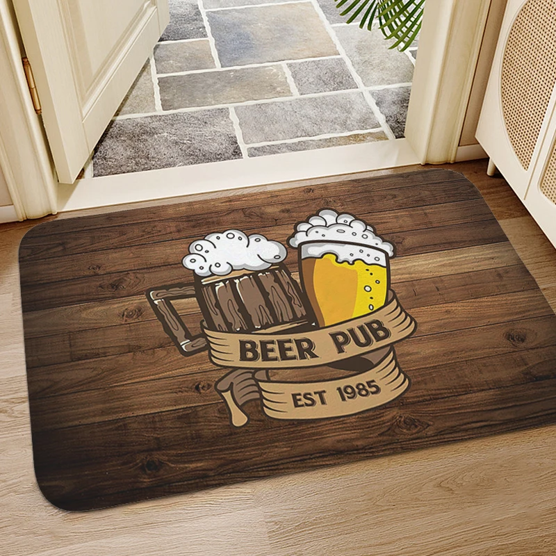 Beer Porch Foot Mat Non-slip Corridor Kitchen Living Room Bedroom Rug Carpet Entrance of House Slip-resistant Custom Doormat