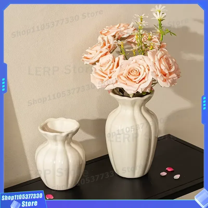 Modern Minimalist Ceramic Vase for Home Decor Living Room Table Centerpiece Flower Arrangement Glassware Ornament Gift