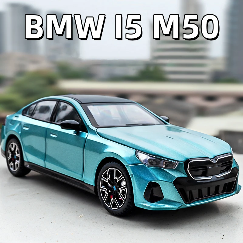 New 1:22 BMW I5 M50 Supercar Alloy Die Cast Toy Car Model Sound and Light Children's Toy Collectibles Birthday gift