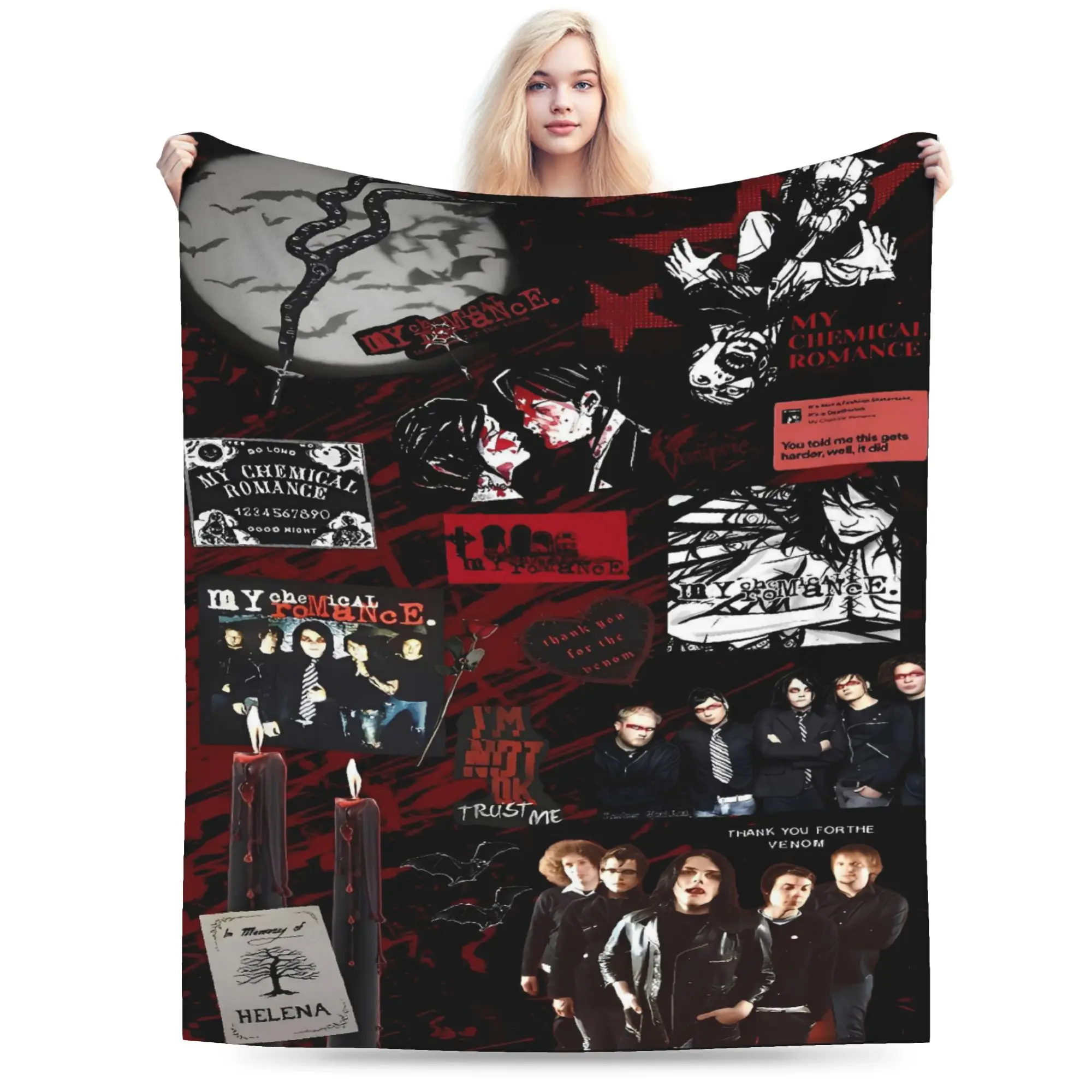 My Chemical Romance Danger Days Spider Blankets Quality Warm Soft  Throw Blanket Winter Office Couch Chair Sofa Bed Bedspread