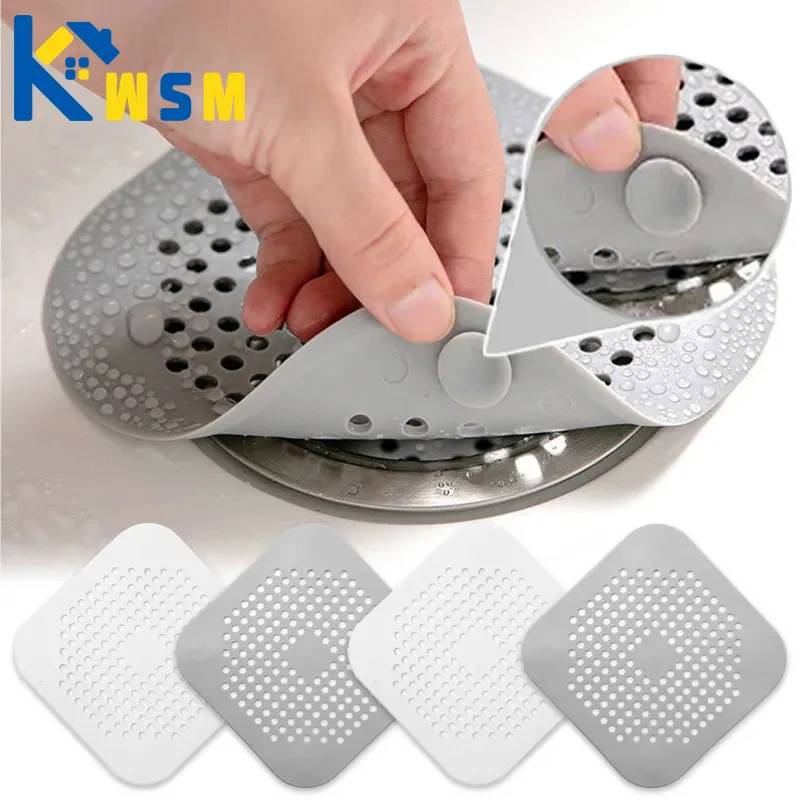 Silicone Hair Filter Sink Anti-blocking Strainer Kitchen Bathroom Sewer Outfall Filters Shower Drain Bathtub Stopper Strainers